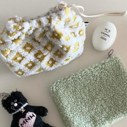 귀여운 Cute Printed Plush Mini Bag