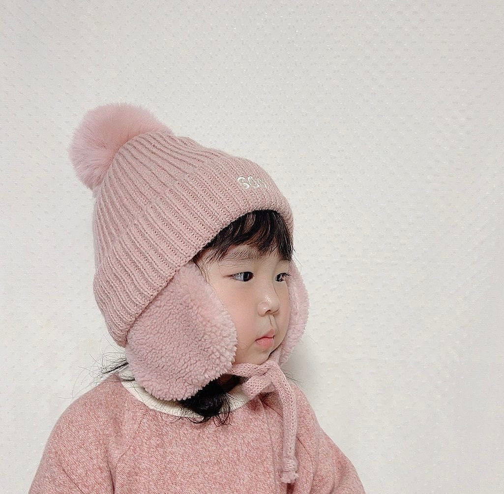 Baby ear protection knitted winter hat 아기모자