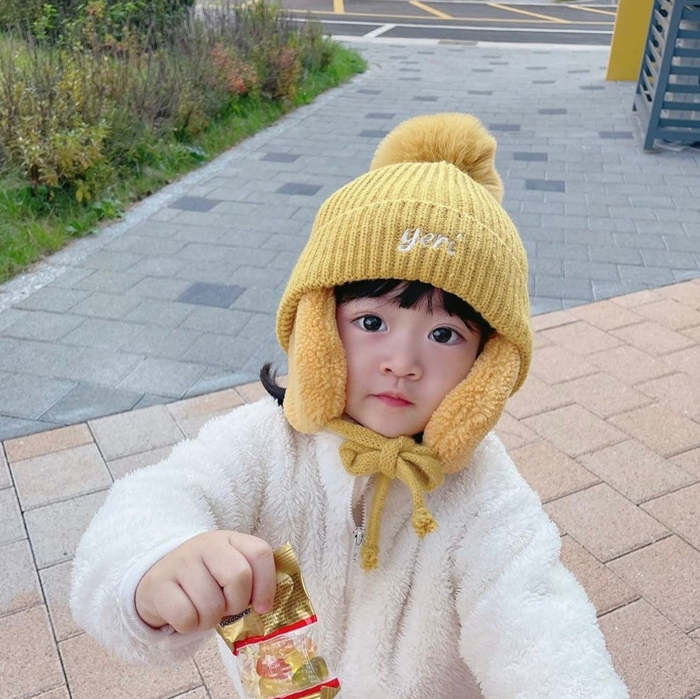 Baby ear protection knitted winter hat 아기모자