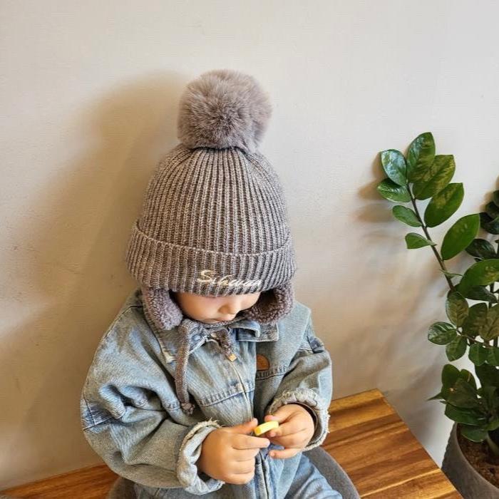 Baby ear protection knitted winter hat 아기모자