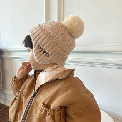 귀여운Ear-protecting knitted hat Custom Name