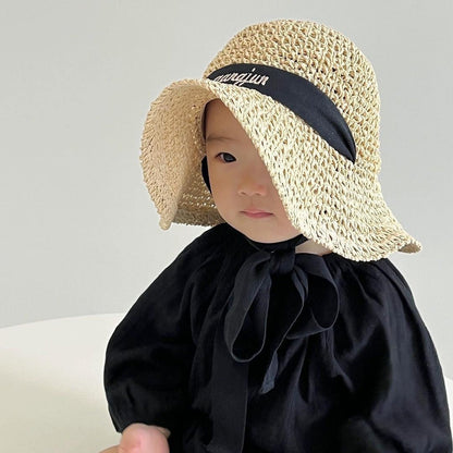 Handmade children’s straw sun hat with Custom name