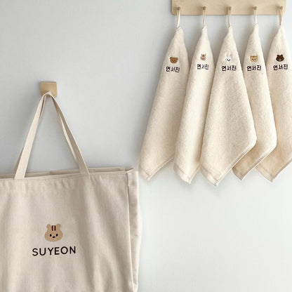 Custom Name Baby Washcloth Eco-Friendly Cotton Bib