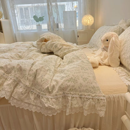 Lace Pure Cotton Bedding Set - Princess Style 100% Cotton Set